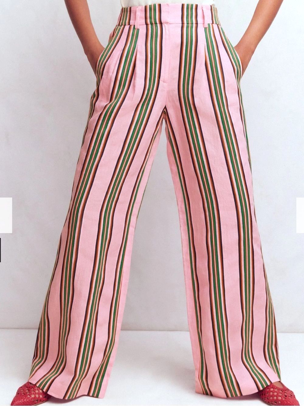 BODEN Darling Candy-Stripe Wide Leg Kennsington Trouser Pants Sz 4 NWT $220!! - Picture 4 of 8